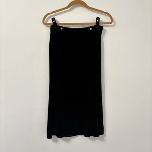 Vintage Courtwell NV Black Velvet High Pencil Wrap Skirt Sz 12 *Flaw